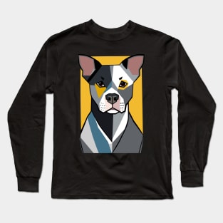 Portrait of Pitbull Long Sleeve T-Shirt